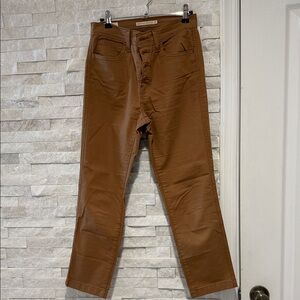 Levi's Tan High-Rise Straight Crop Pants